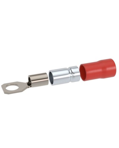 Наконечник НКИ 0,25-1,5 М6 (D6,4мм) с отверстием под винт (100 шт) (2A6P-DS-PVC). Наконечник с отверстием под винт и изолированным фланцем ПВХ, двойная гильза. ДКС в Миассе