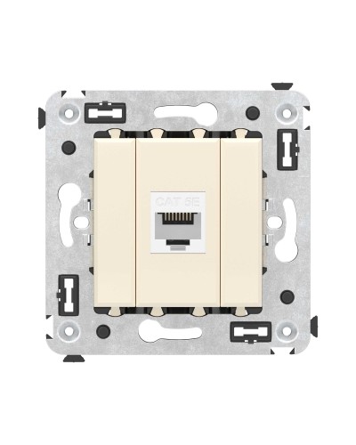 Розетка RJ-45 в стену, кат.5E, Avanti, одинарная, ванильная дымка (4405663). Розетка компьютерная. ДКС в Миассе