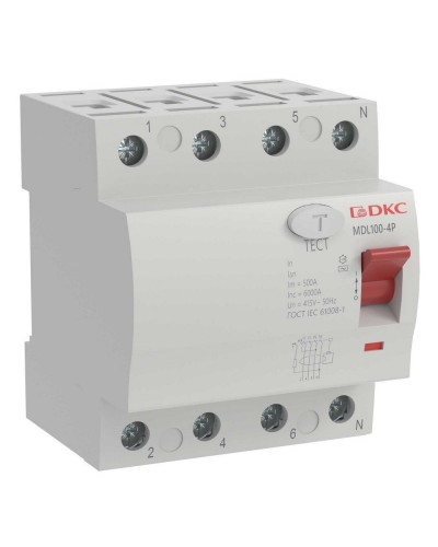 YON MAX MDL100 ВДТ, 4P, 30mA, 25A, АС (MDL100-4P2-25-AC). Автоматический выключатель дифференциальный (УЗО). ДКС в Миассе