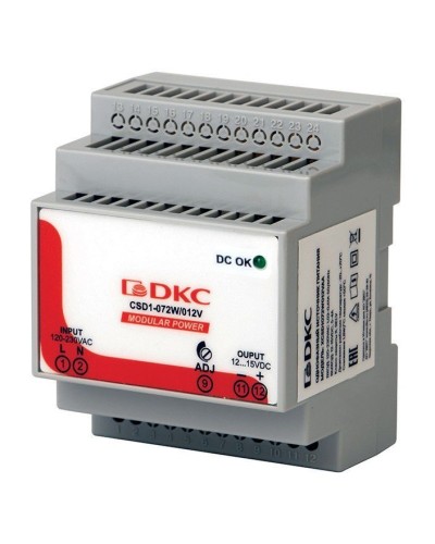 Источник питания однофазный 72Вт, 5А, 12В (XCSD1072W012VAA). Источник питания  MODULAR POWER однофазный. ДКС в Миассе