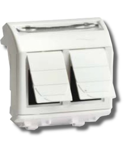Розетка RJ-45 Brava 2 модуля белая (76656B): Розетка компьютерная с двумя разъёмами в Миассе