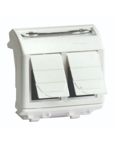 Розетка RJ-45 Brava 2 модуля слоновая кость (75459S): Розетка компьютерная с двумя разъёмами в Миассе