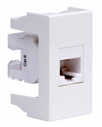 Розетка RJ-45 Viva 1 модуль кат.6A белая (45058). Розетка компьютерная экранированная с одним разъёмом. ДКС в Миассе