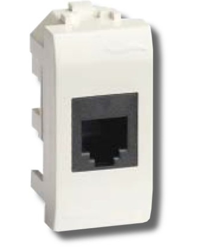 Розетка RJ-45 Brava 1 модуль белая (76654B): Розетка компьютерная с одним разъёмом в Миассе