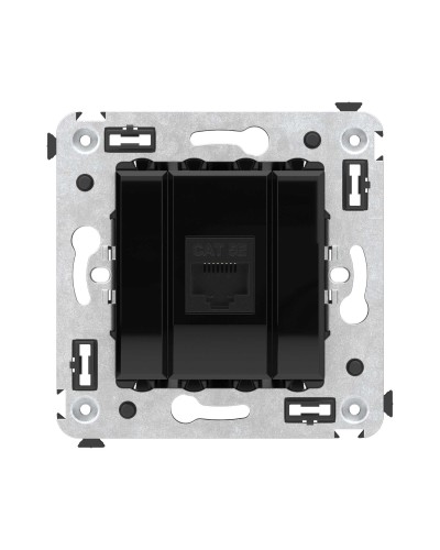 Розетка RJ-45 в стену, кат.5E, Avanti, одинарная, черный квадрат (4402663). Розетка компьютерная. ДКС в Миассе