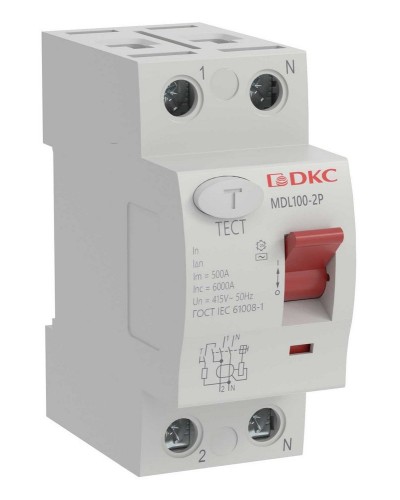 YON MAX MDL100 ВДТ, 2P, 30mA, 16A, АС (MDL100-2P2-16-AC). Автоматический выключатель дифференциальный (УЗО). ДКС в Миассе