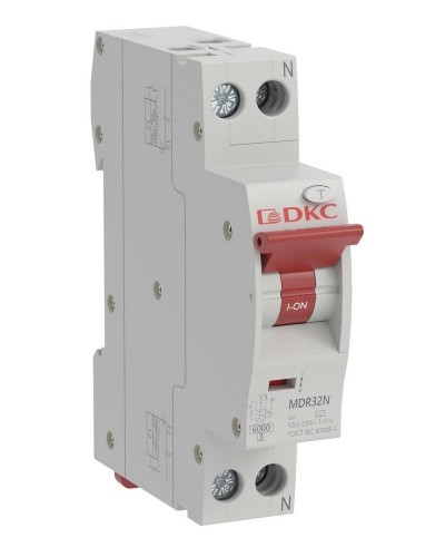 YON max MDR, 1P+N, 30mA, 6A, 6kA, А (MDR32N-1N2C6-A). Компактный автоматический выключатель дифференциального тока. ДКС в Миассе