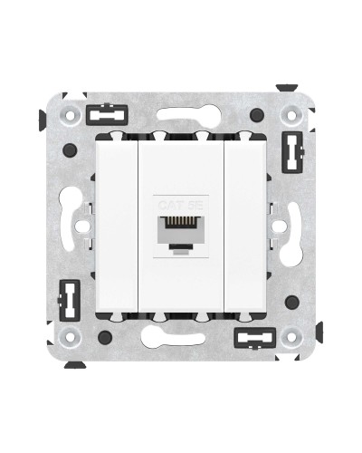 Розетка RJ-45 в стену, кат.5E, Avanti, одинарная, белое облако (4400663). Розетка компьютерная. ДКС в Миассе