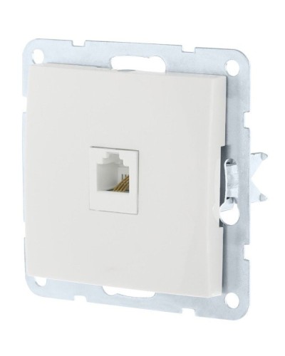 Розетка RJ-45 кат. 5е с накладкой, белый LK60 (866104-1). Розетка компьютерная. Экопласт в Миассе