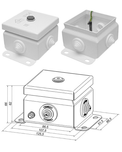 КМ IP55-0808 (без DIN рейки). Коробка монтажная электротехническая. Гефест в Миассе