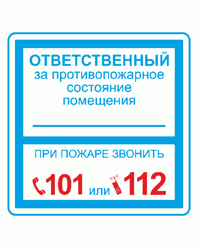 Плёнка (В 02) ответственный за противопожарное состояние (200х200). Пленка. Прочие российские в Миассе