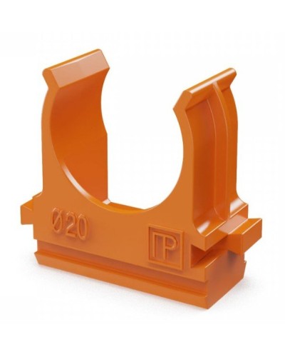 Крепёж-клипса для труб АБС-пластик оранжевая D20 (100 шт) (PR13.0064). Крепление для труб ПВХ. Промрукав в Миассе